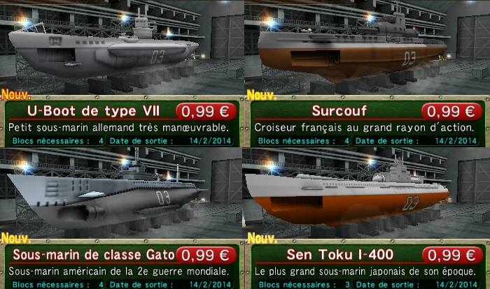 4 des sous-marins DLC de Steel Diver Sub Wars